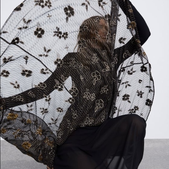 Zara limited edition embroidered sequin skirt - Picture 2 of 7